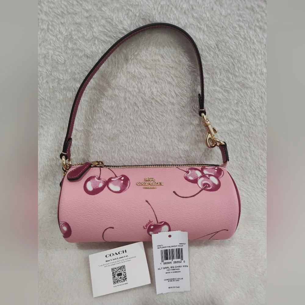 🍒Nolita Barrel Bag With Cherry Print - Picture 9 of 12